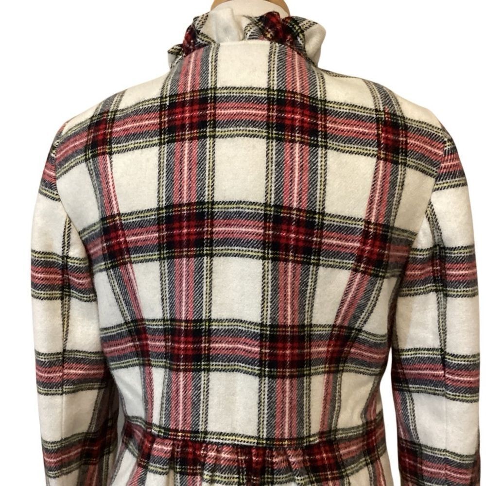 NWT Talbots Shetland Plaid Ruffle Trim Wool Jacket Size 8 - Picture 6 of 13